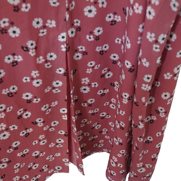 Madewell Maxi‎ Dress Tie Waist Slit Flowy Floral Daisy Sleeveless Pink Mauve XXS - Picture 10 of 14